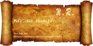 Mádai Rudolf névjegykártya